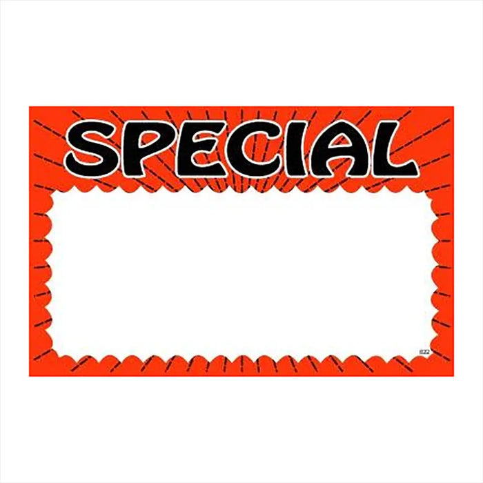 Special Red Print Sign Card Glossy 3.5" x 5.5"