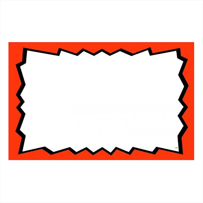 Blank with Burst Red Print Sign Card Glossy 5.5" x 7"