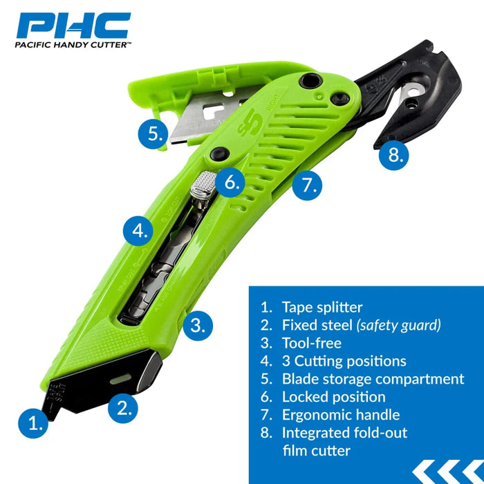 Safety Cutter with Film Cutter Green (for refill blade item 17695) - strd