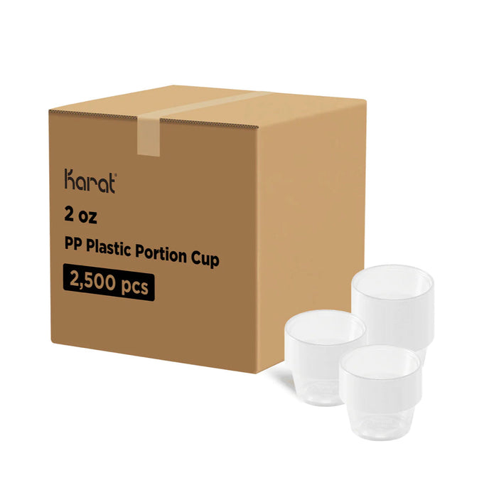 2 oz Portion Cups, PP Plastic, Clear - 2,500 pcs