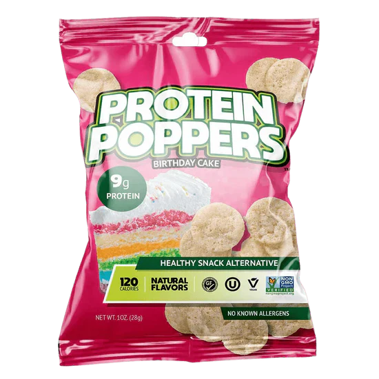 Protein Poppers - Birthday Cake Flavor - 1 Oz - Case of 60
