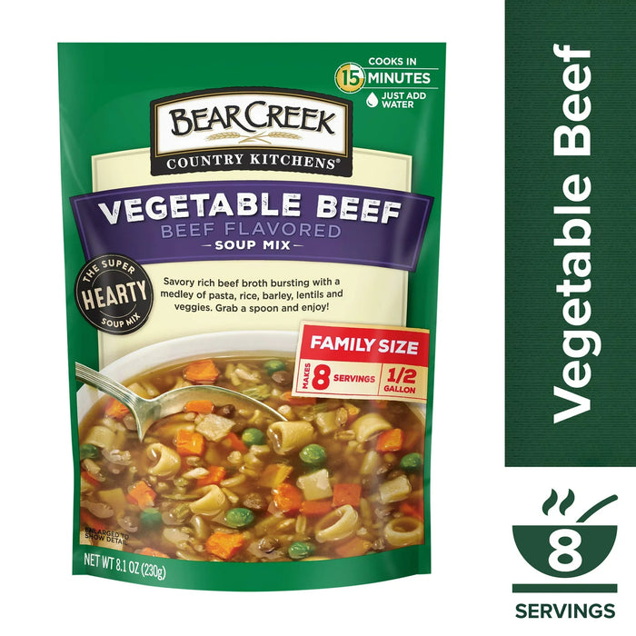 Bear Creek Vegetable Beef Soup Mix (Case of 6), 8.1 oz