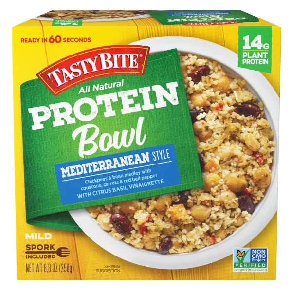 Tasty Bite Bowl Plant-Based Mediterranean Style Protein - 8.8 Oz, Pack of 6