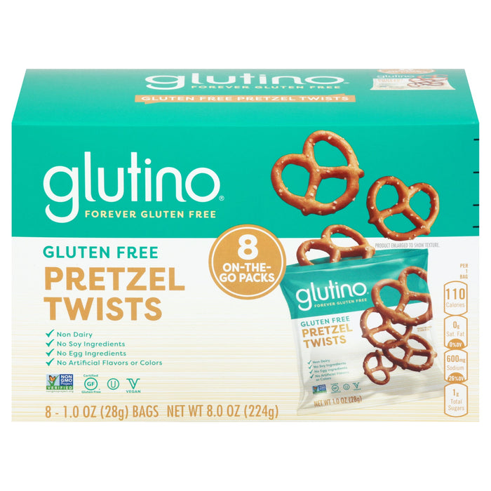 Glutino Gluten Free Pretzel Twists - Case of 6 - 8 oz/1oz