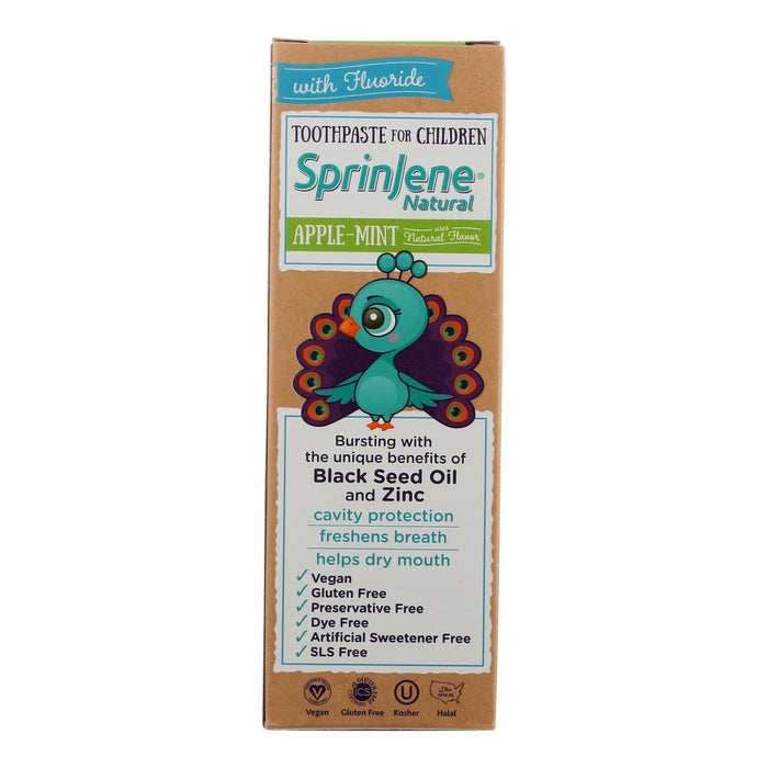 Sprinjene Natural Kids' Toothpaste: Crisp Apple Mint Flavor - 3.5oz Fl.