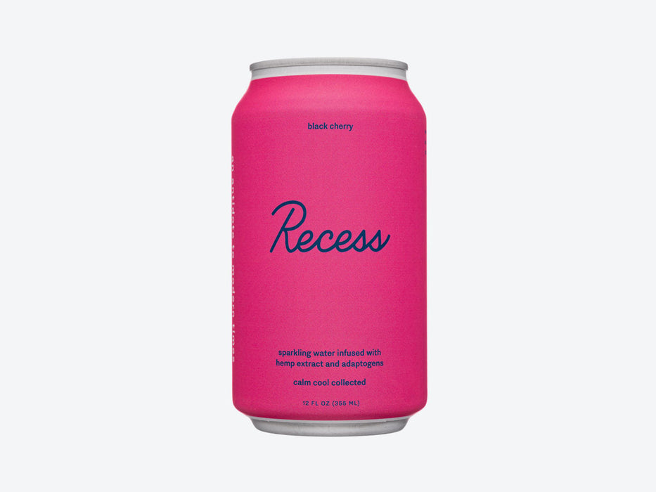 Recess Black Cherry Sparkling Water, 12 fl oz Cans (Pack of 12)