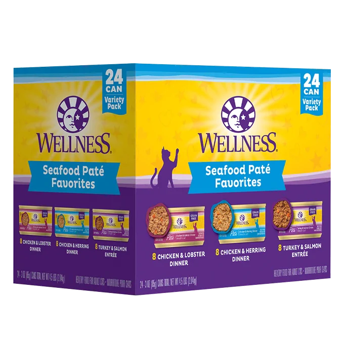 Wellness Cat Favorites Seafood Pate, 3 oz (Pack of 12)