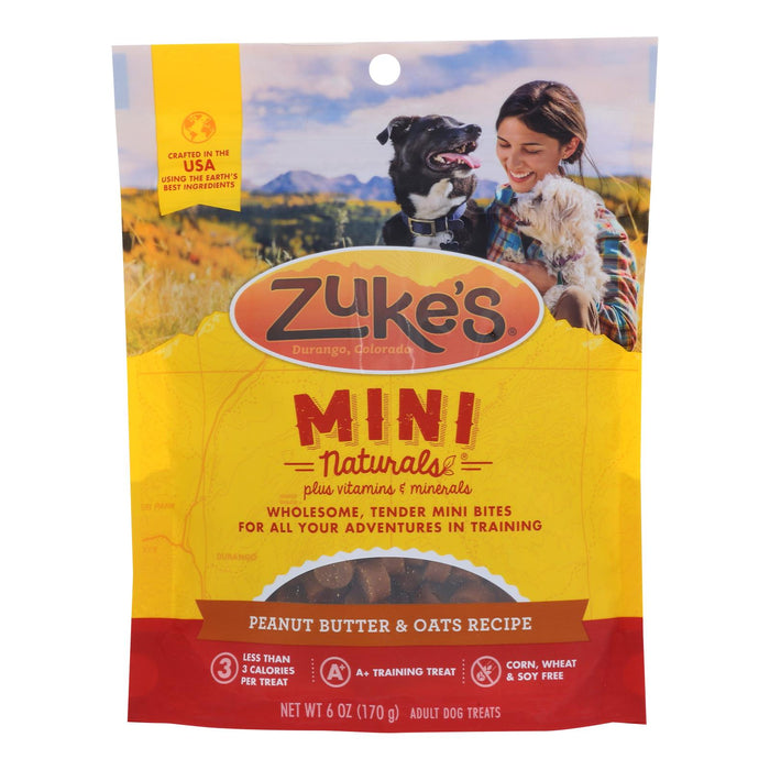 Zuke's Mini Peanut Butter Treats for Dogs - 6 Oz Bag, Case of 12