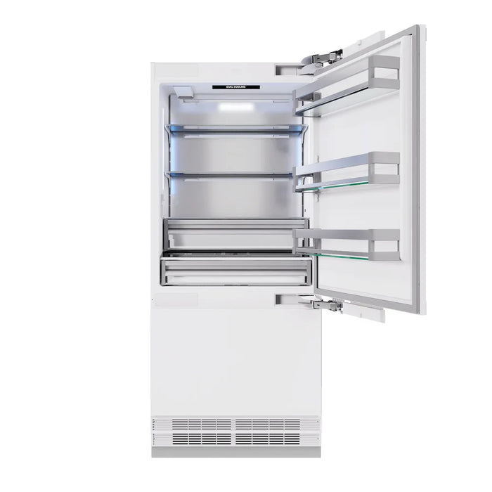 ZLINE 36" Panel Ready Built-In Bottom Freezer Refrigerator,Water Dispenser, Ice Maker, RBIT-36