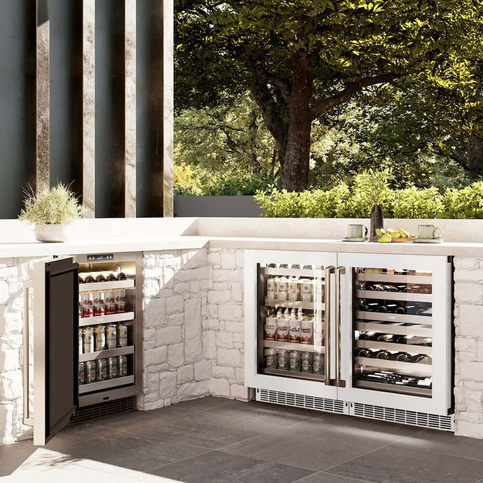 ZLINE 24" Touchstone Dual Zone 44 Bottle Wine Cooler White Matte Glass Door RWDO-WM-24