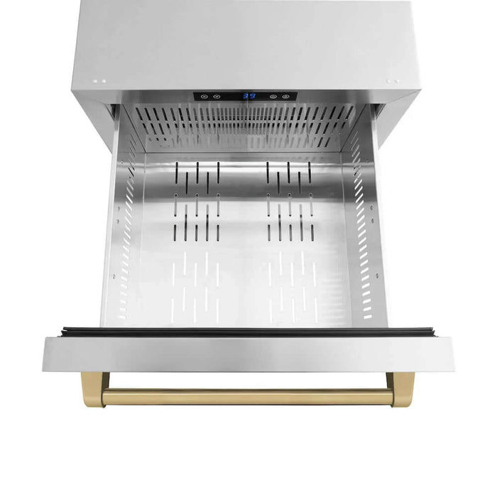 ZLINE 24" Touchstone 168 Can Outdoor-Rated Dual Refrigerator Drawer, Champagne Bronze, RDSOZ-ST-24-CB