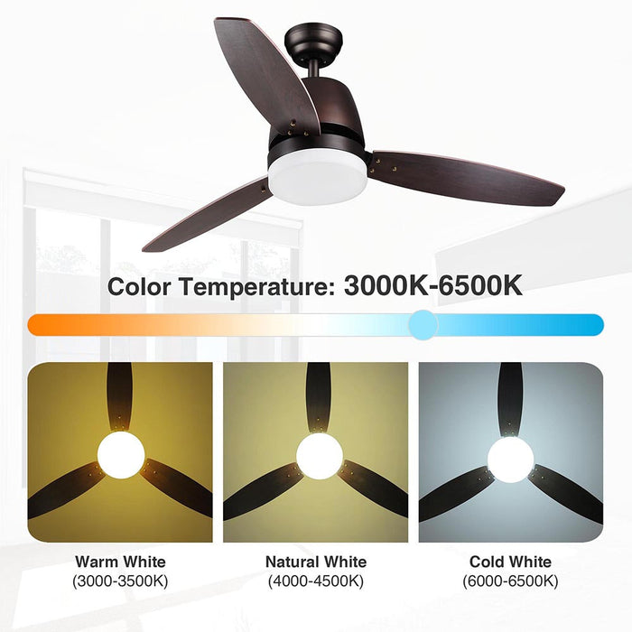 Yescom 52" Ceiling Fan with LED Light & Remote 3 Blades