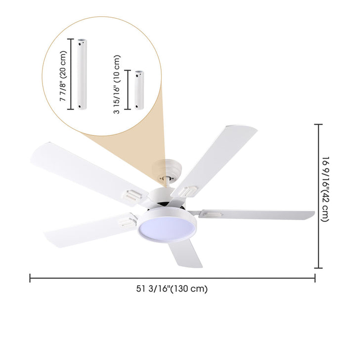 Yescom 52" Ceiling Fan w/ Light Remote 3-Blade