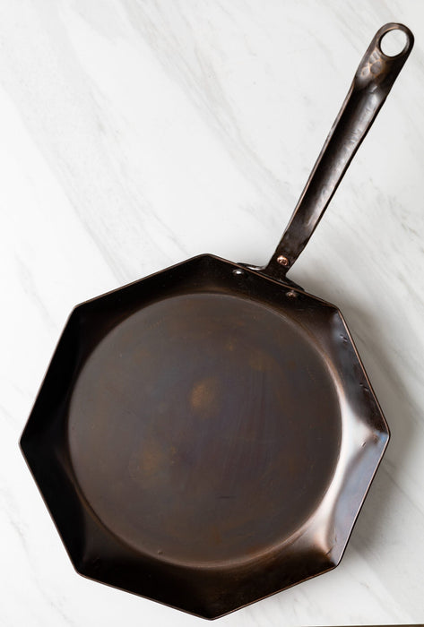 12" Octagon Carbon Steel Skillet - Hand Forged