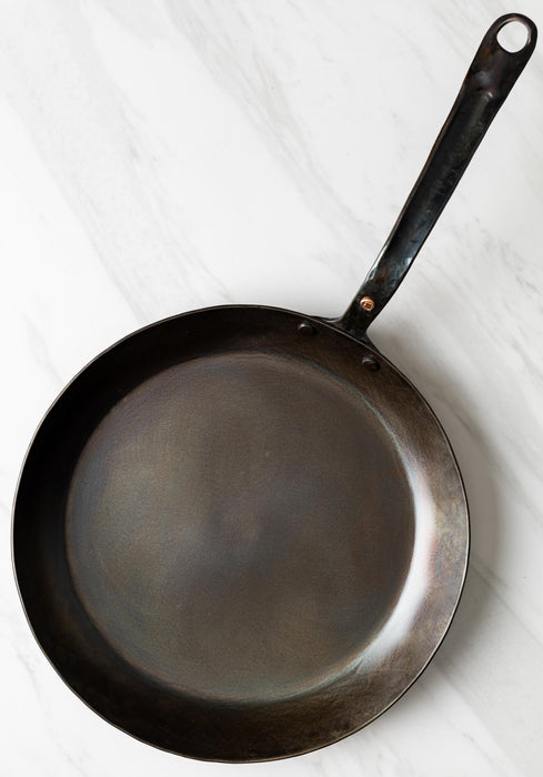 12" Round Carbon Steel Skillet - Hand Forged