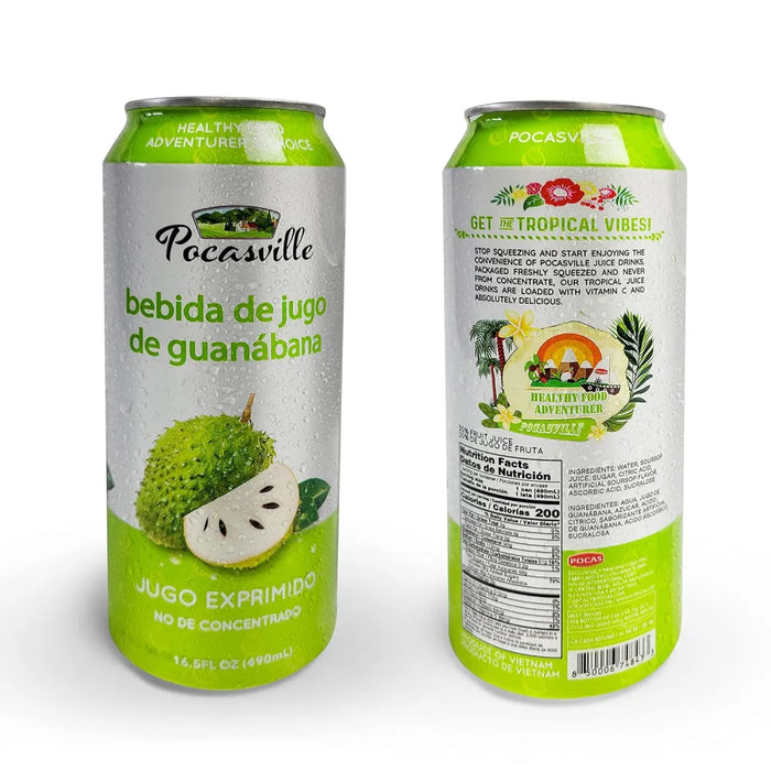 Pocasville Soursop/Guanabana Juice Drink  (30% Fruit Juice) 16.5 oz