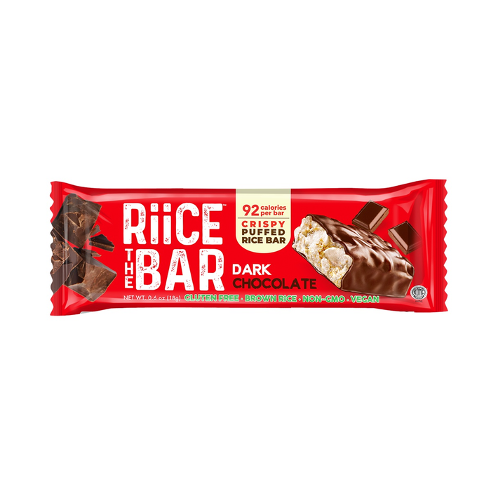 Dark Chocolate Puffed Rice Bar | 5 Bars x 0.6 oz | RiiCE the Bar