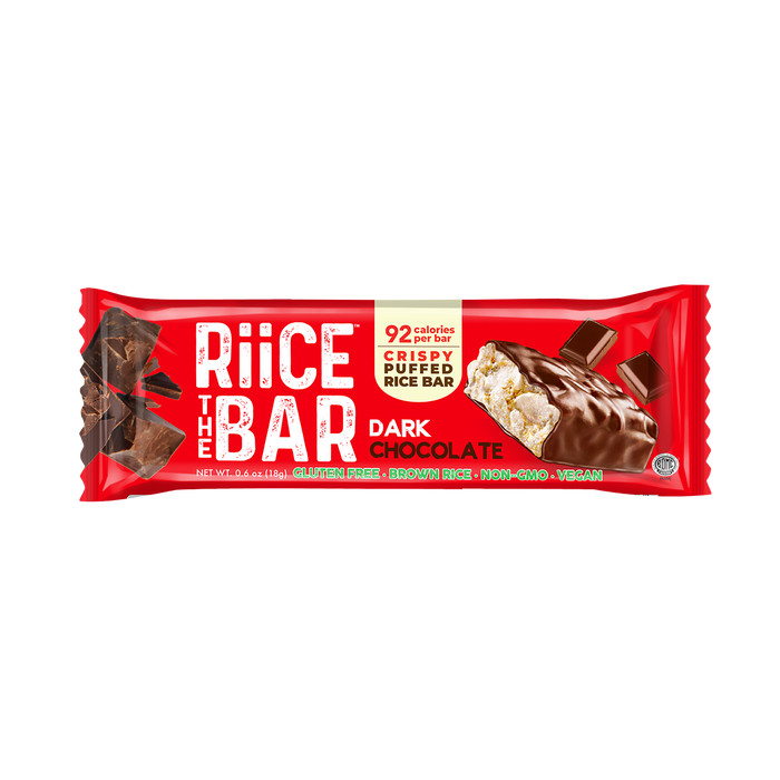 Dark Chocolate Puffed Rice Bar | 5 Bars x 0.6 oz | RiiCE the Bar