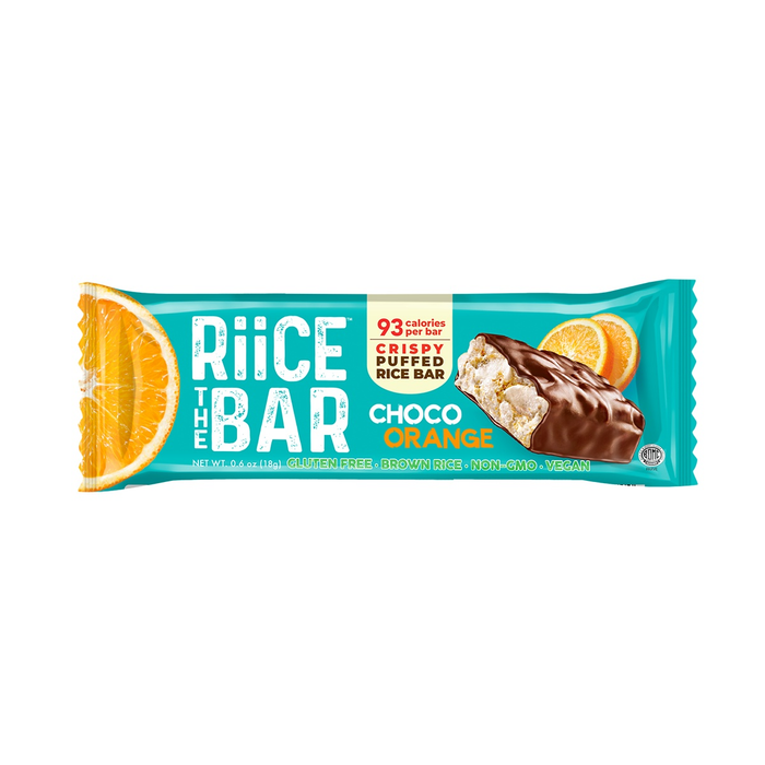 Choco Orange Puffed Rice Bar | 5 Bars x 0.6 oz | RiiCE the Bar