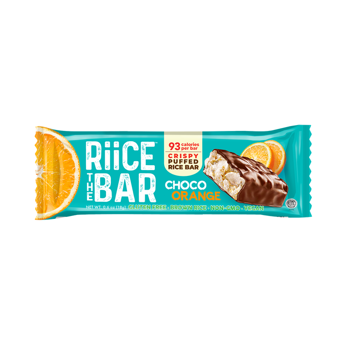 Choco Orange Puffed Rice Bar | 5 Bars x 0.6 oz | RiiCE the Bar