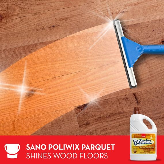 Poliwix Parquet Wash & Wax Floor Cleaner for Wood & Stone | 1 L | sano