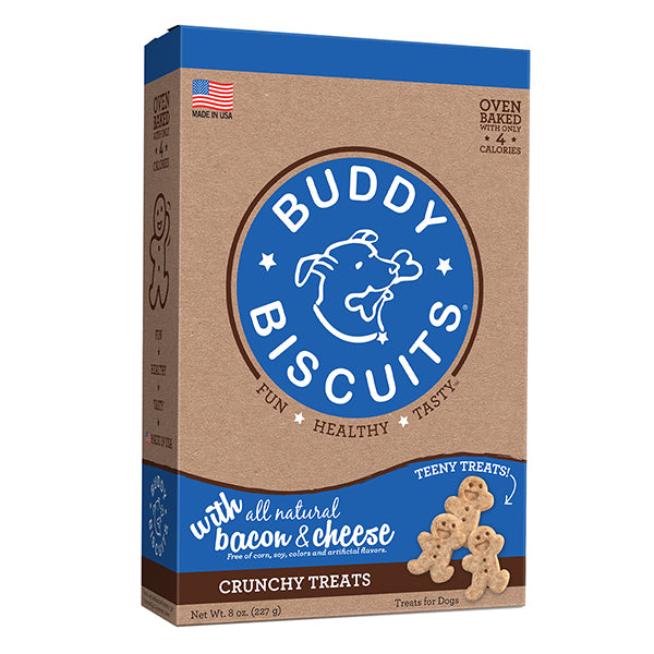 Buddy Biscuits 8 oz Itty Bitty Bacon N Cheese Biscuit - Case of 12