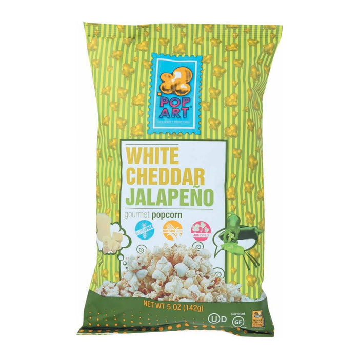 Pop Art Gourmet Popcorn | Bulk Pack of 9 | White Cheddar Jalapeno | 5 Oz. Bags