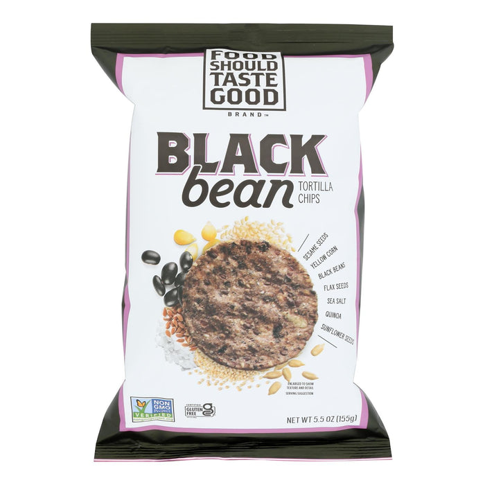 Food Should Taste Good Multigrain Bean Chips - Black Bean, 12 Pack x 5.5 Oz
