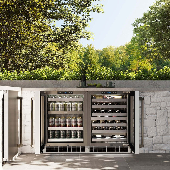 ZLINE 24" Touchstone Dual Zone 44 Bottle Wine Cooler White Matte Glass Door RWDO-WM-24