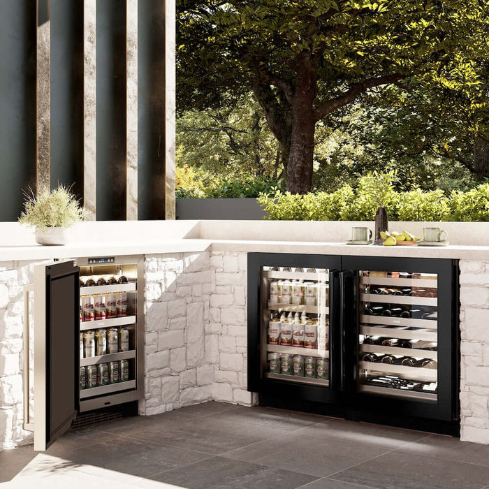 ZLINE 24" Touchstone Dual Zone 44 Bottle Wine Cooler Black Stainless Steel Glass Door RWDO-BS-24