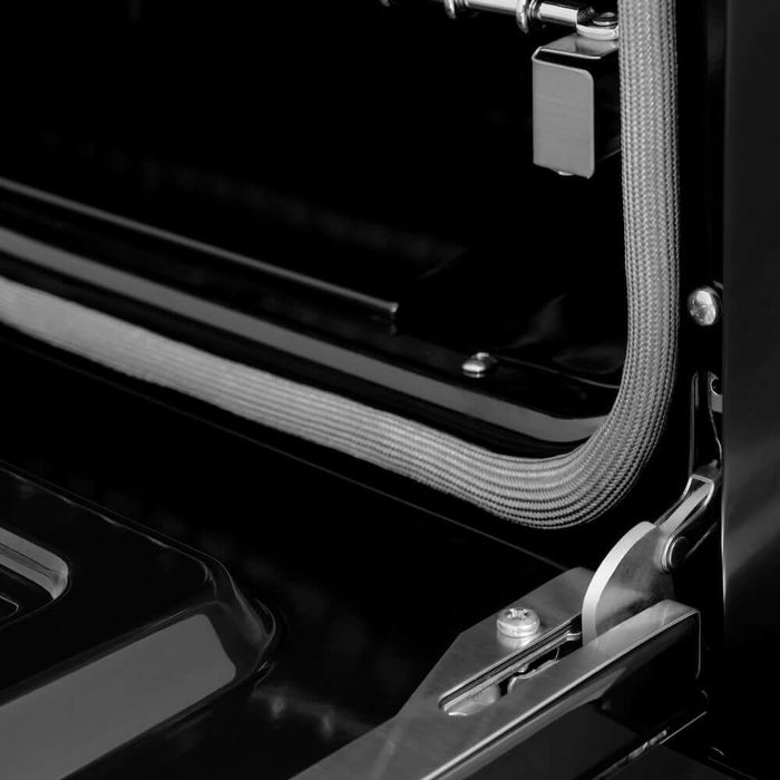 ZLINE 36" Dual Fuel Range, Gas Cooktop, Electric Convection Oven Black Stainless Steel, CDRB-36