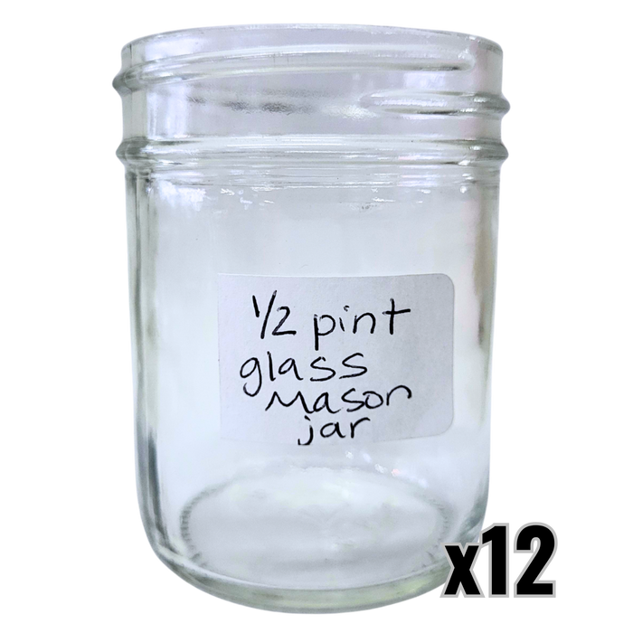 1/2 Glass Pint Mason Jar - 8 oz