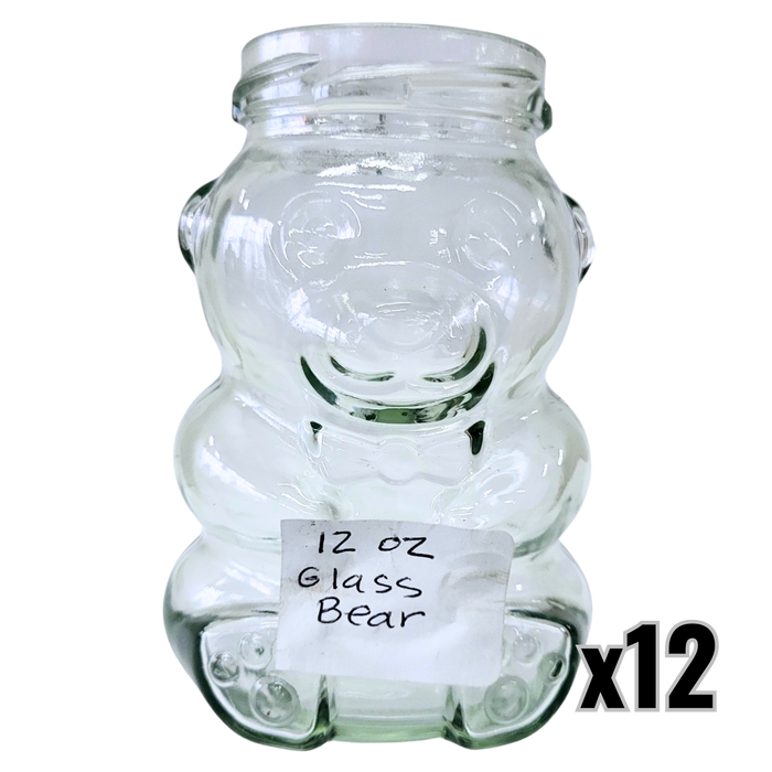 12 oz Glass Bear Honey Jar
