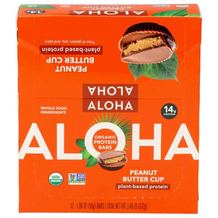 Aloha - Organic Peanut Butter Cup, 1.98 oz (Pack of 12) - Gluten-Free Snack Bars