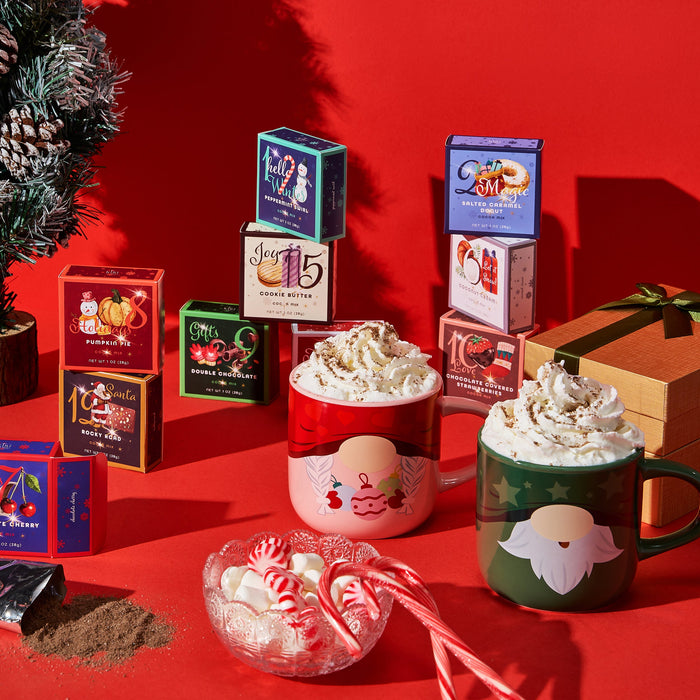 Kiri & Sons 12 Days of Christmas Hot Chocolate Gift Set, Gourmet Cocoa, Large Gift Set Delicious Holiday Flavors Gingerbread Including Rocky Road, Peppermint Swirl, Cookie Butter, Pumpkin Pie & More