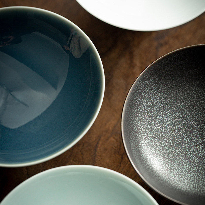 High Foot Snack Plate Haze Blue