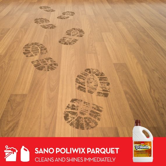 Poliwix Parquet Wash & Wax Floor Cleaner for Wood & Stone | 1 L | sano