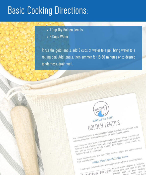 Golden Lentils | 4 LB | Certified Glyphosate Residue Free
