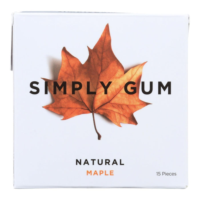 Simply Gum All Natural Maple Gum - 15 Count - Case of 12