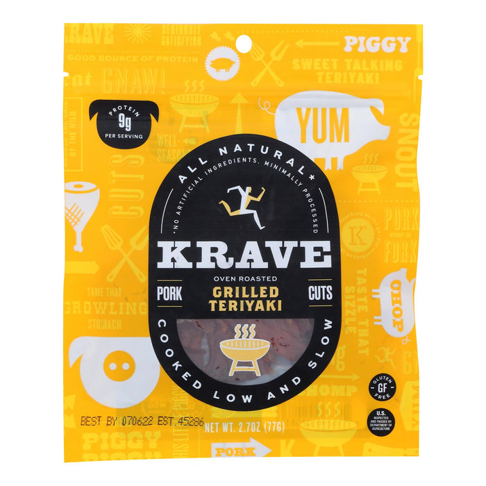 Krave Grilled Sweet Teriyaki Pork Jerky - 8 Pack - 2.7 Oz Each