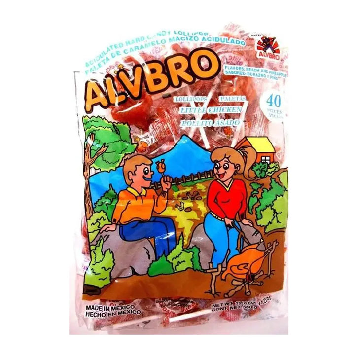 thumbnail image 2 of Alvbro Pollito Asado Spicy Mexican Lollipops – 40 Pieces, Authentic Hard Candy 2 of 4