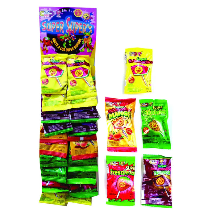 Rebanaditas Super Strip Mix Flavor Lollipops (8x20ct) - .88 oz