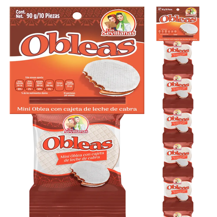 Las Sevillanas Mini Wafer con Cajeta Strip 10 ct