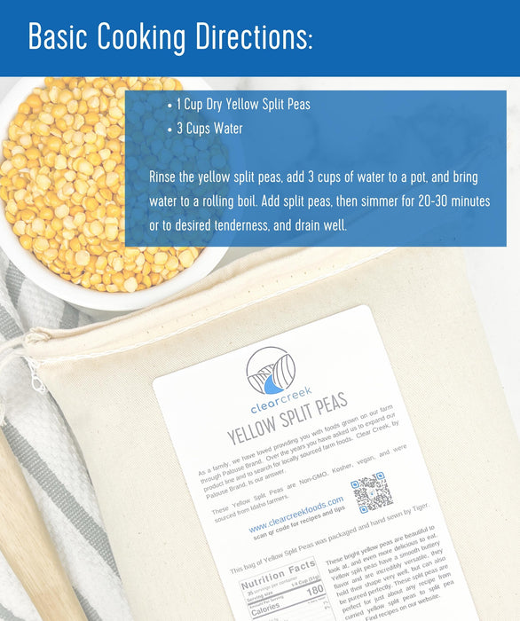 Yellow Split Peas | 4 LB | Certified Glyphosate Residue Free