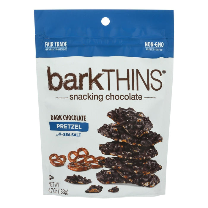 Bark Thins Sea Salt Pretzels Dark Chocolate Squares, 4.7 oz (Pack of 12)