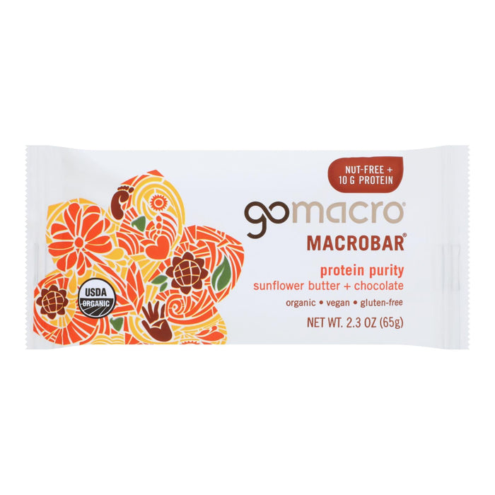 Gomacro Macrobar: Organic Sunflower Butter & Chocolate, 2.3 Oz Bars (Case of 12)