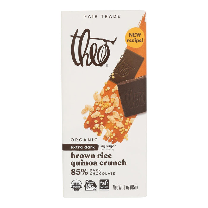 Theo Chocolate Dark Quinoa Crunch - 85% Cacao - 12 ct. - 3 oz.