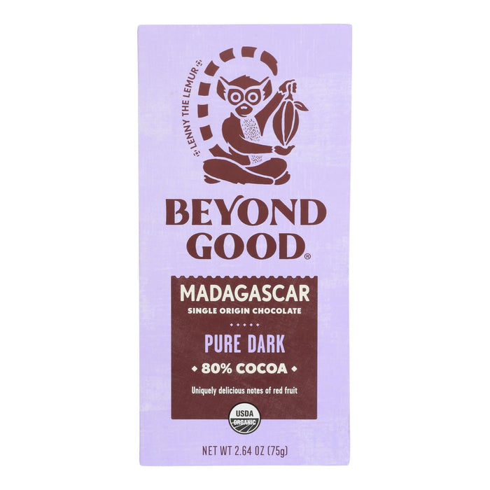 Madecasse 80% Pure Dark Chocolate Bar - Case of 12 - 2.64 Oz