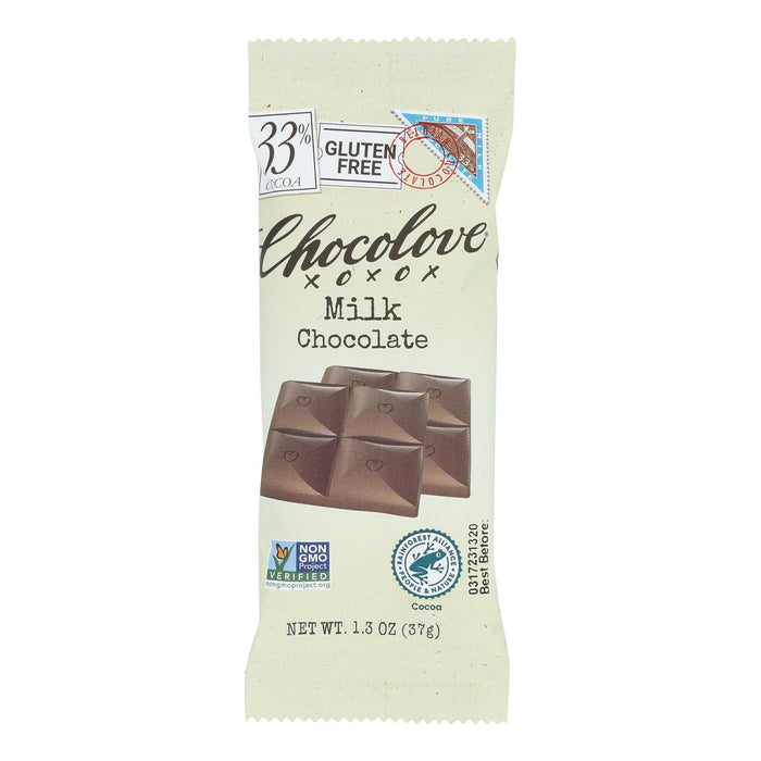 Chocolove XOXOX Premium Pure Milk Chocolate Mini Bars - 1.3 Oz - Pack of 12