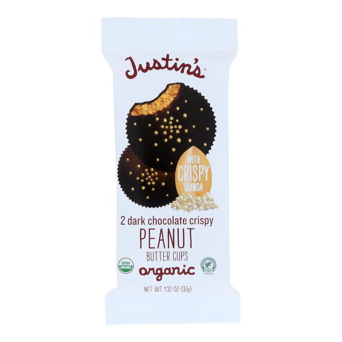 Justin's Dark Chocolate Covered Peanut Butter Crisp - 12 Pack (1.32 oz Each)